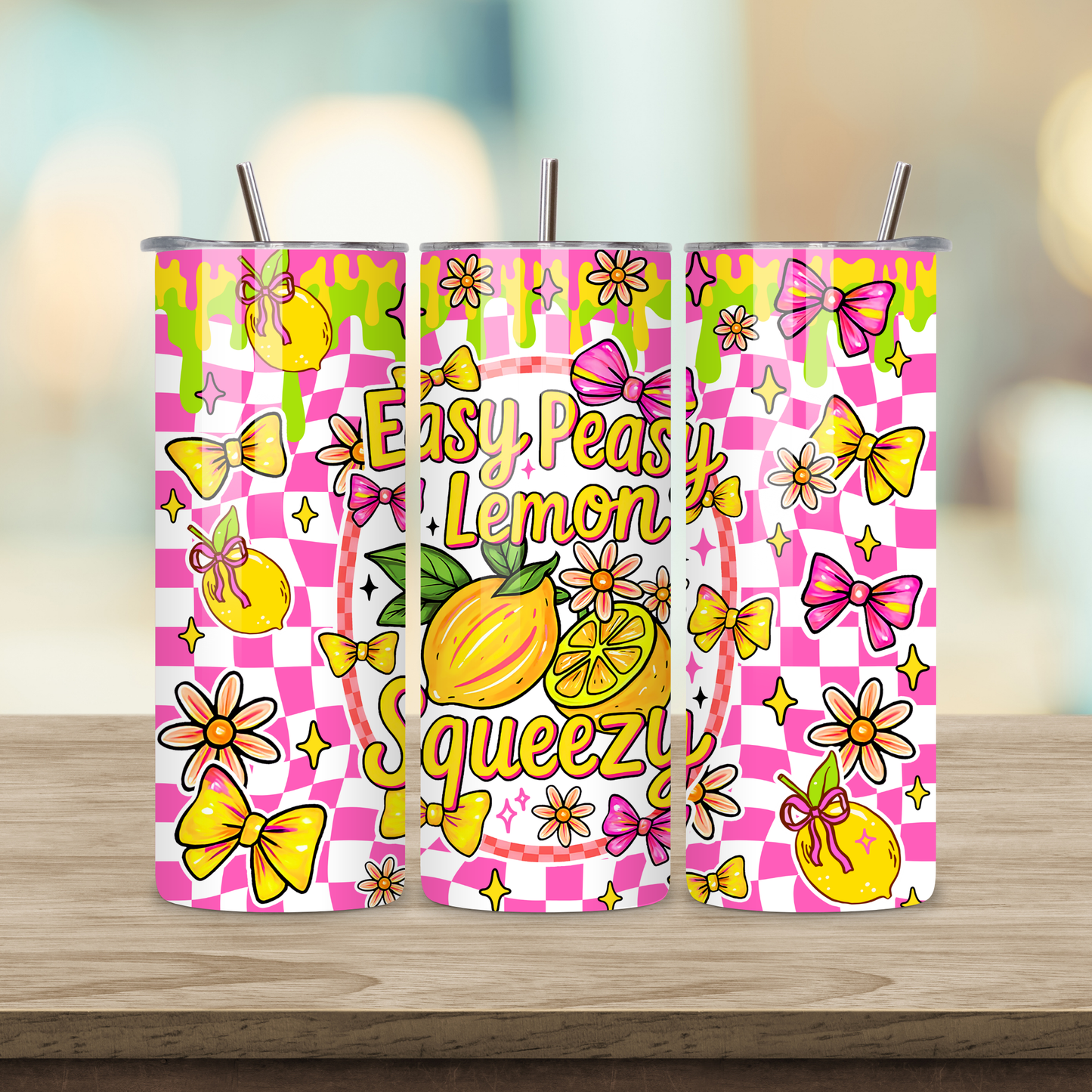 20oz Sublimation Tumbler - Easy Peasy Lemon Squeezy
