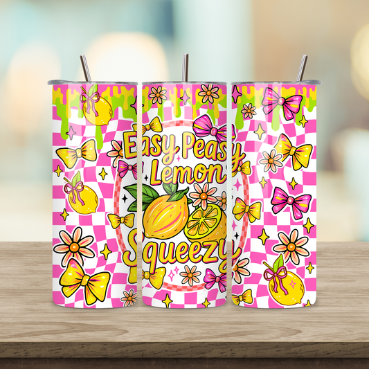 20oz Sublimation Tumbler - Easy Peasy Lemon Squeezy