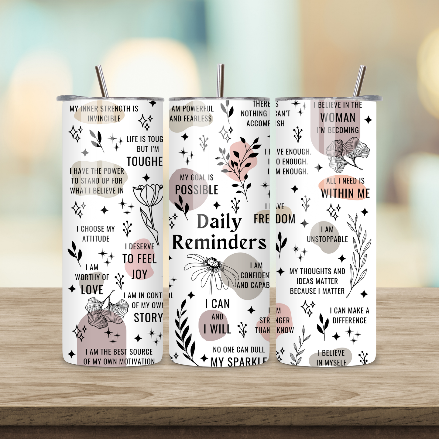 20oz Sublimation Tumbler - Daily Reminders