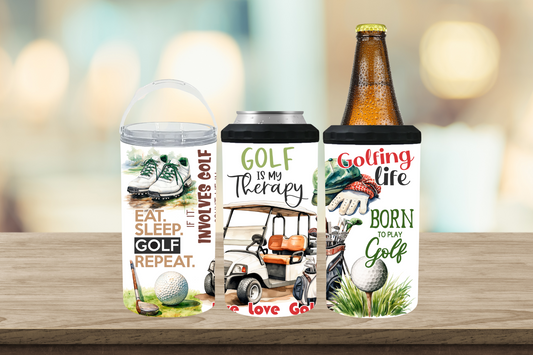 4 in 1 Can / Stubby Cooler Fathers Day Golf Therapy