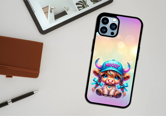 Rainbow Mood Highland Cow Phone Case