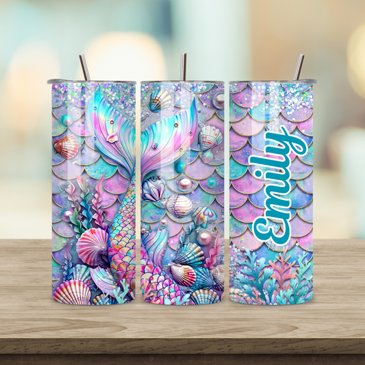 20oz Sublimation Tumbler - Personalized Mermaid