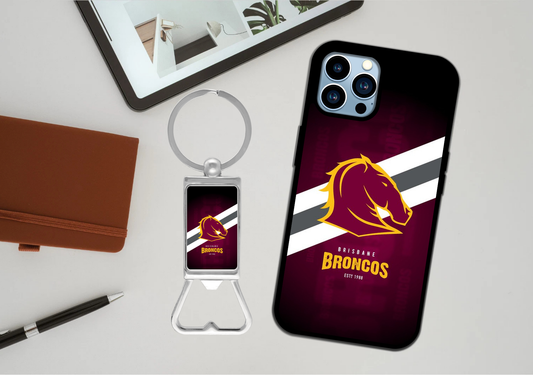 NRL Brisbane Broncos Phone Case / Bottle opener Set