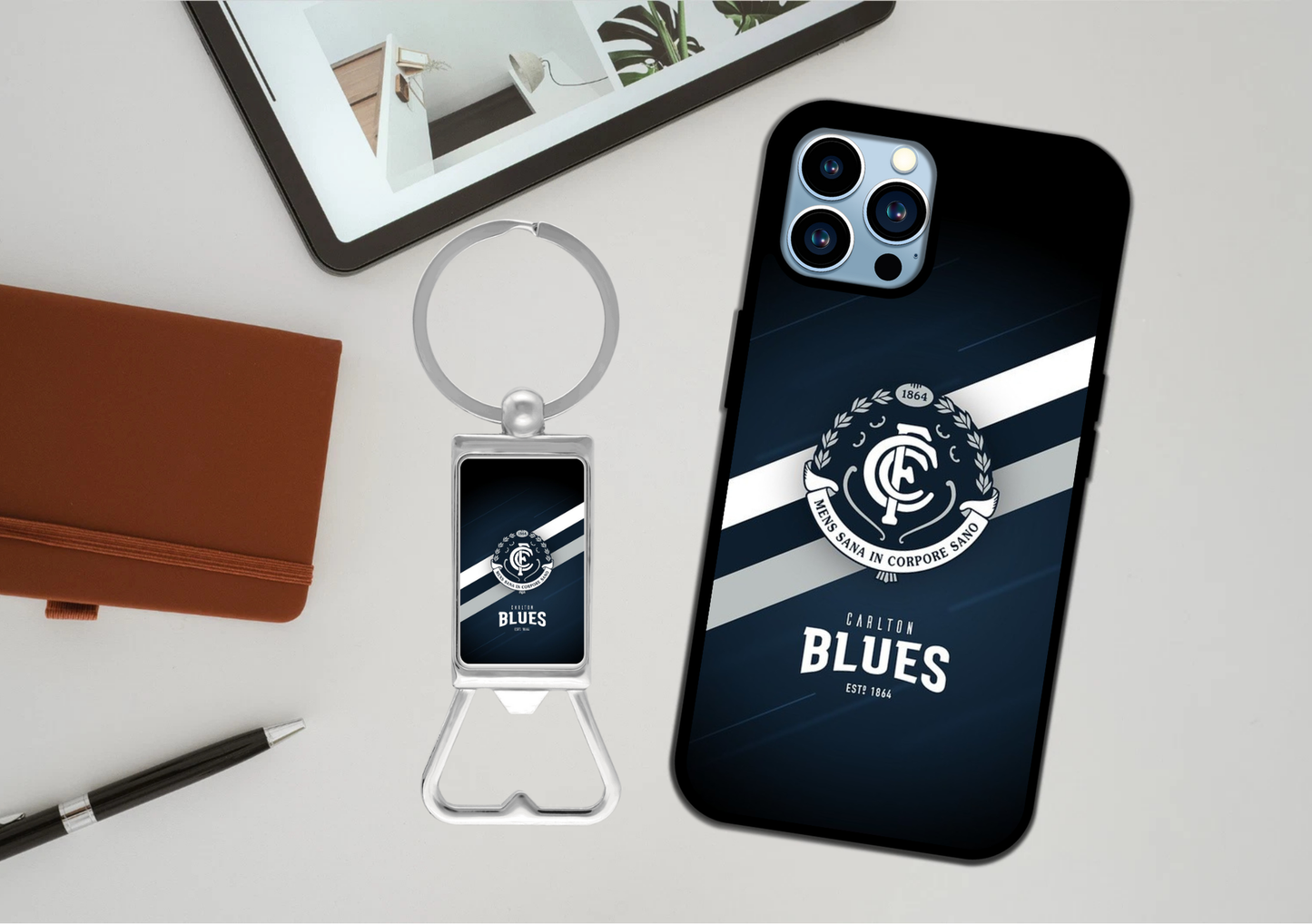 AFL Carlton Football Club Phone Case / Bottle Opener Set