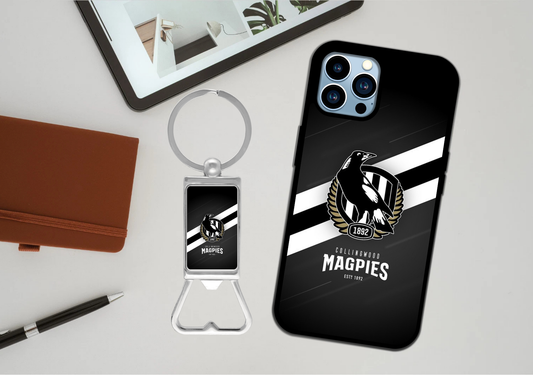 AFL Collingwood Magpies Phone Case / Bottle Opener Set