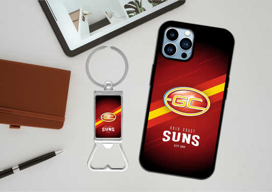 AFL Gold Coast Suns Phone Case / Bottle Opener Set