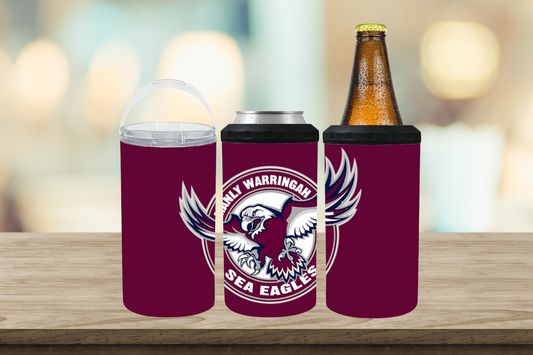 4 in 1 Can / Stubby Cooler NRL Manly Sea Eagles